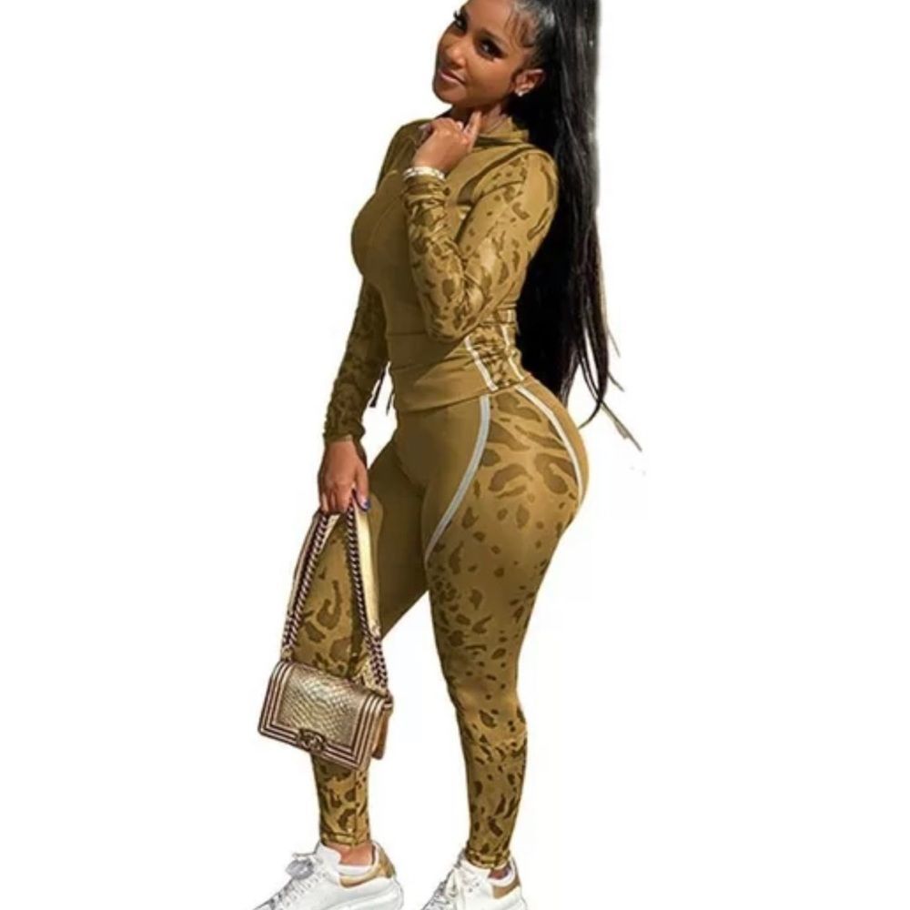 Gold Jacket and Leggings matching plus size set